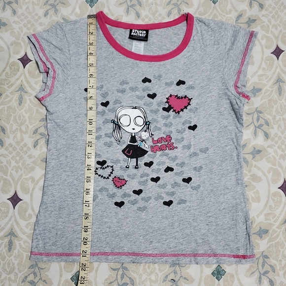 2000s Stupid Factory sleepwear graphic tee "Love hurts" in used condition - Picture 14 of 14